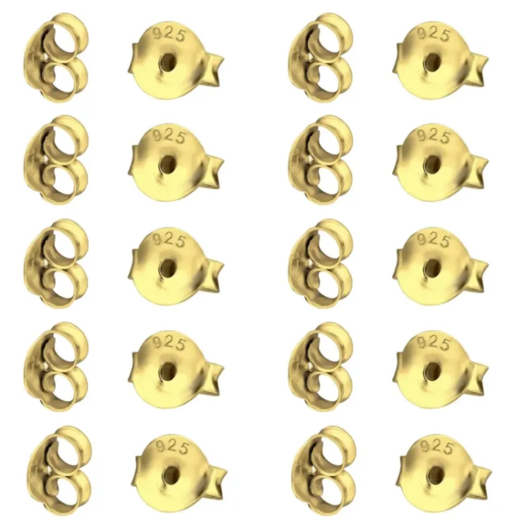 10 paria perhonen  kullattua hopeaa
