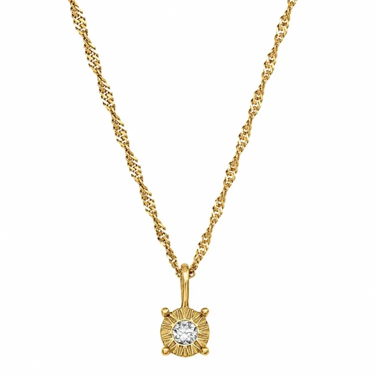 45 cm kaulaketju riipus kullattu hopea 0,035 ct
