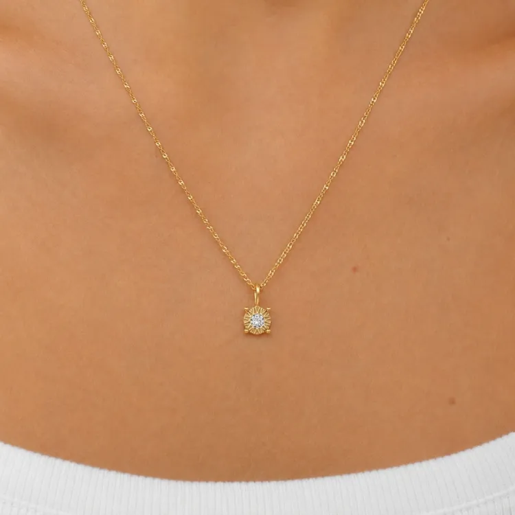 45 cm kaulaketju riipus kullattu hopea 0,035 ct