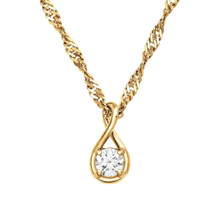 45 cm kaulaketju riipus kullattu hopea 0,062 ct