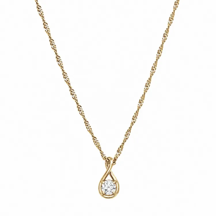 45 cm kaulaketju riipus kullattu hopea 0,062 ct