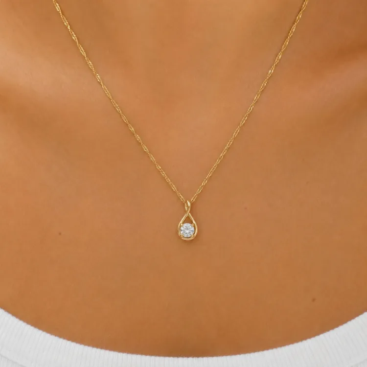 45 cm kaulaketju riipus kullattu hopea 0,062 ct