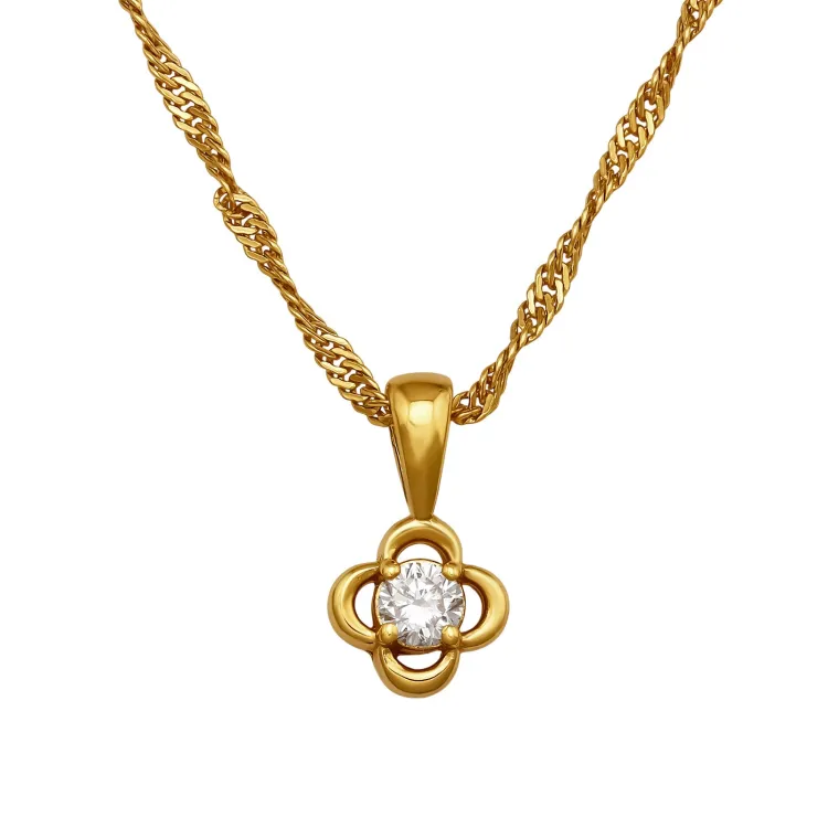 45 cm kaulaketju  lab grown timantti riipus kullattu hopea 0,062 ct