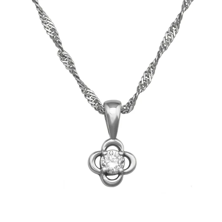 45 cm kaulaketju  lab grown timantti riipus hopea 0,062  ct