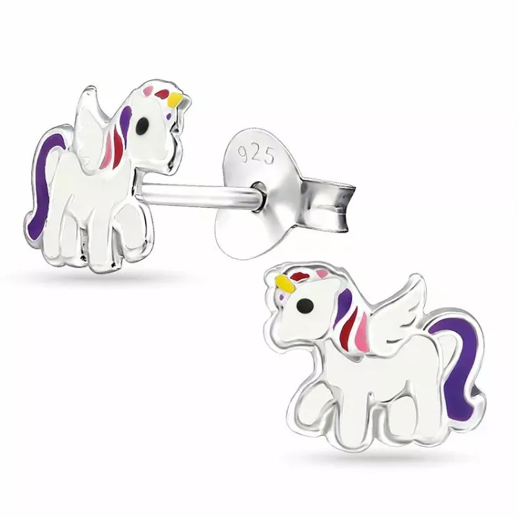 yksisarvinen korvarenkaat  hopea - Little Ones