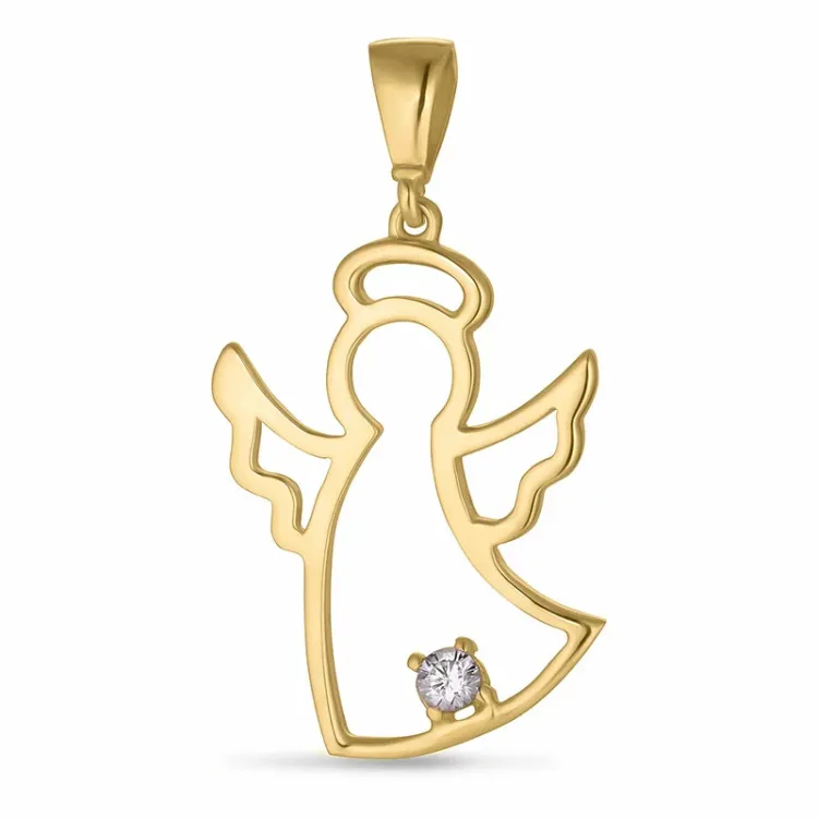 enkeli zirkoni riipus  9 karaatin kultaa - Gold Collection