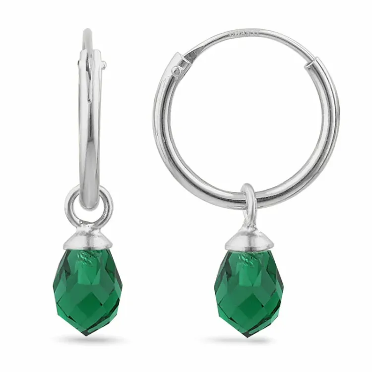12 mm smaragdi lasi rengas  hopeaa - Loom Stones