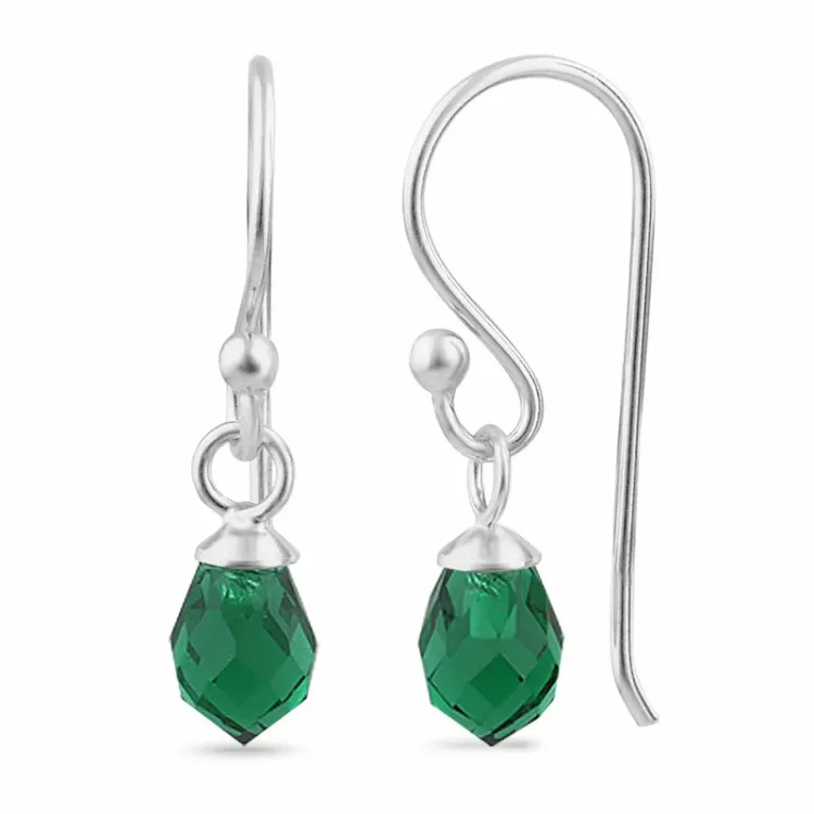 smaragdi lasi ear lines  hopeaa - Loom Stones