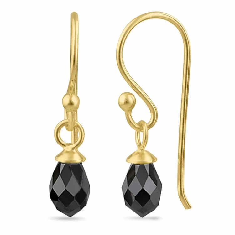 mustat zirkoni ear lines  kullattu hopea - Loom Stones
