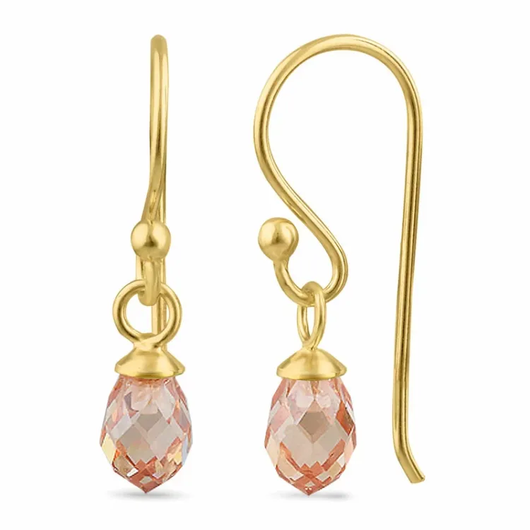 samppanjanvärinen zirkoni ear lines  kullattua hopeaa - Loom Stones