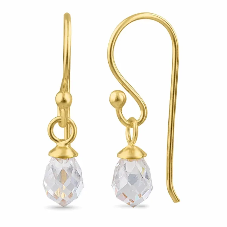 valkoinen zirkoni ear lines  kullattu hopea - Loom Stones