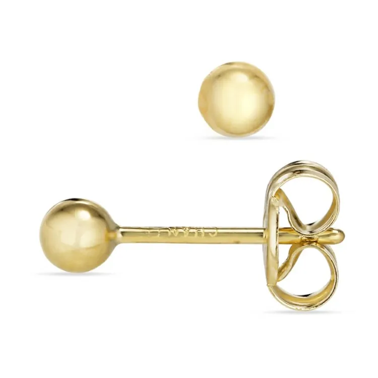 3 mm kuula nappikorvakorut 9 karaatin kultaa - Gold Collection