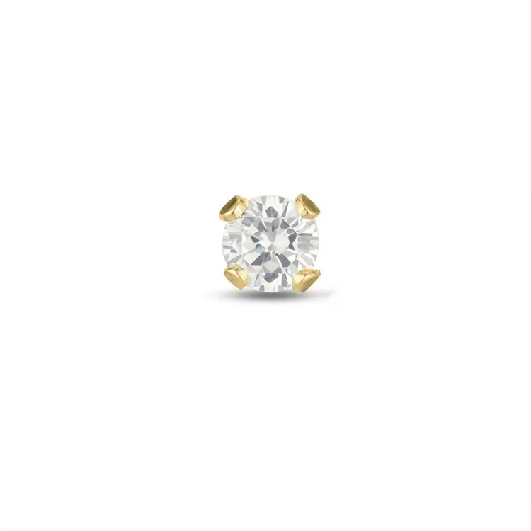 1/2 paria 3 mm korvarenkaat 9 karaatin kultaa kanssa zirkoni - Gold Collection