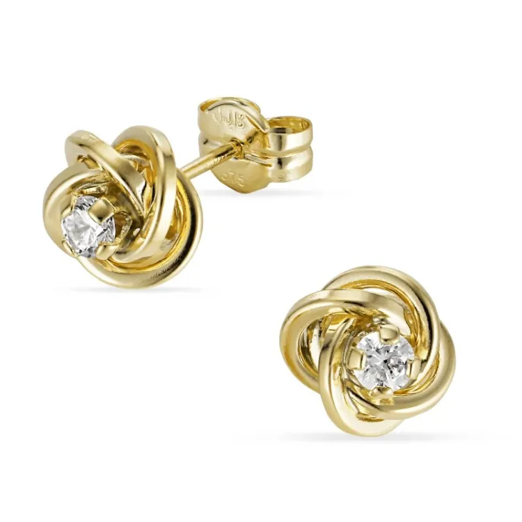 7,5-8 mm korvarenkaat 9 karaatin kultaa kanssa zirkoni - Gold Collection