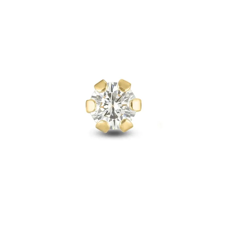 1/2 paria 3 mm korvarenkaat 9 karaatin kultaa kanssa zirkoni - Gold Collection