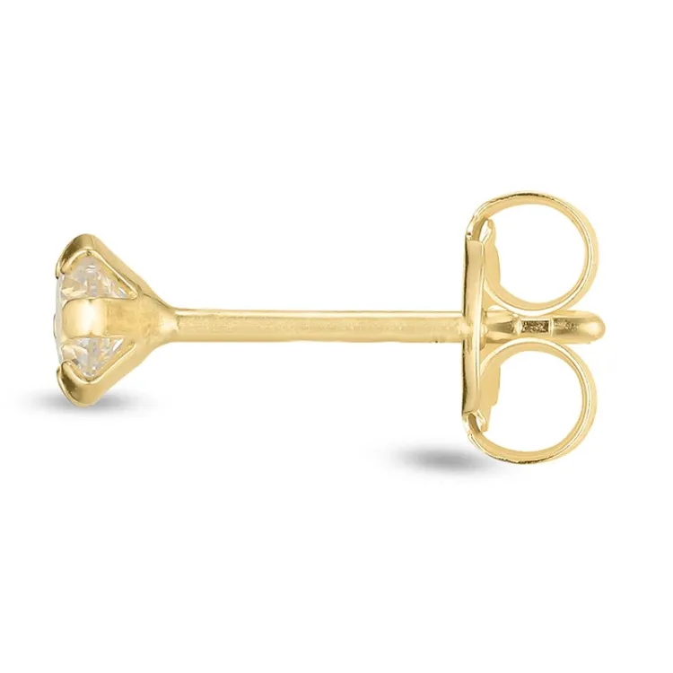 1/2 paria 3 mm korvarenkaat 9 karaatin kultaa kanssa zirkoni - Gold Collection