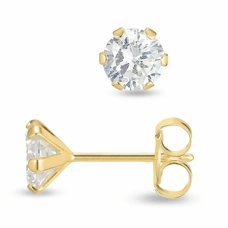5 mm nappikorvakorut 9 karaatin kultaa kanssa zirkoni - Gold Collection