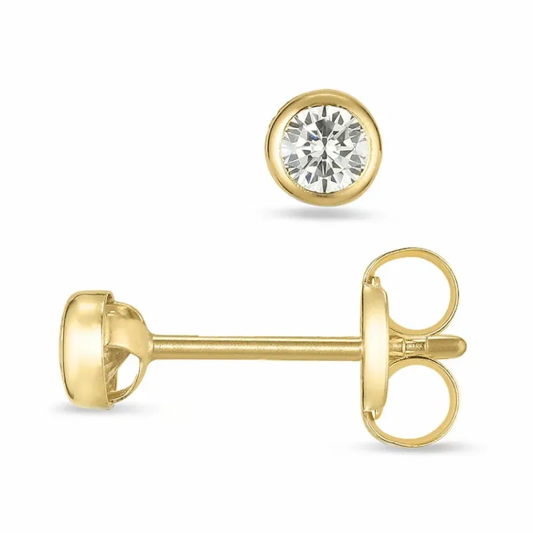 3 mm nappikorvakorut 9 karaatin kultaa kanssa zirkoni - Gold Collection