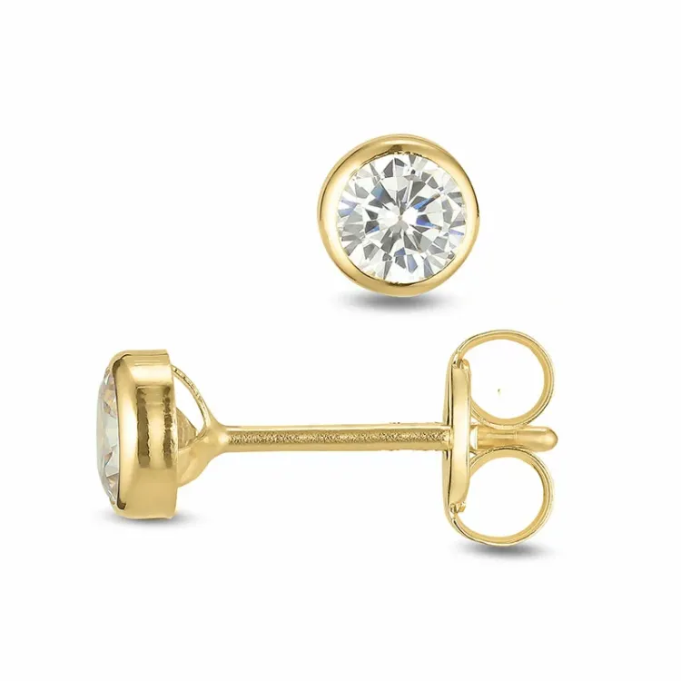 4 mm nappikorvakorut 9 karaatin kultaa kanssa zirkoni - Gold Collection