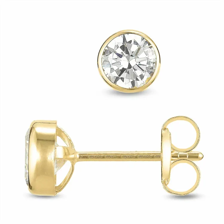 5 mm nappikorvakorut 9 karaatin kultaa kanssa zirkoni - Gold Collection