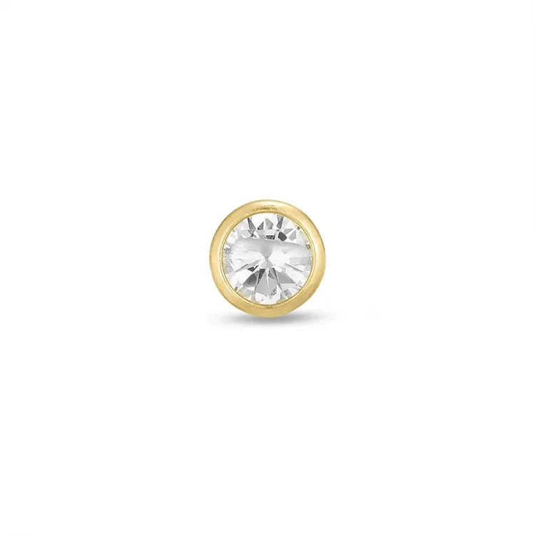 1/2 paria 3 mm korvarenkaat 9 karaatin kultaa kanssa zirkoni - Gold Collection