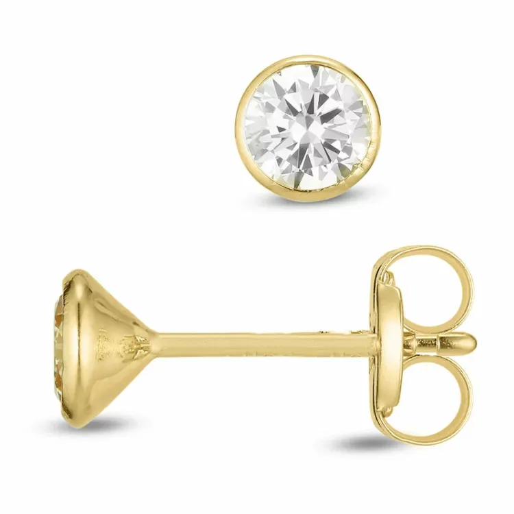 4 mm nappikorvakorut 9 karaatin kultaa kanssa zirkoni - Gold Collection
