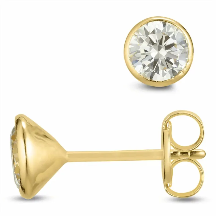 6 mm nappikorvakorut 9 karaatin kultaa kanssa zirkoni - Gold Collection