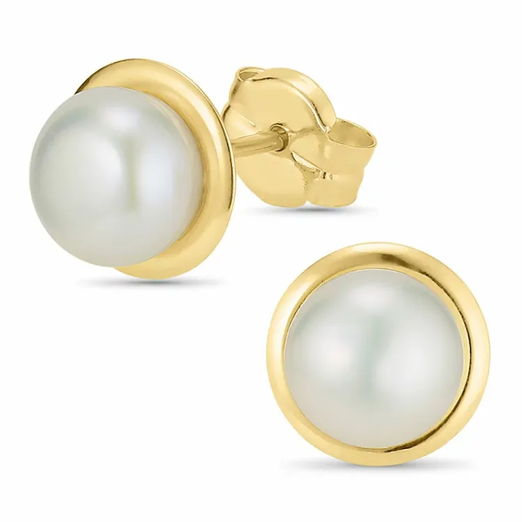 5,5 mm helmi nappikorvakorut 9 karaatin kultaa - Gold Collection