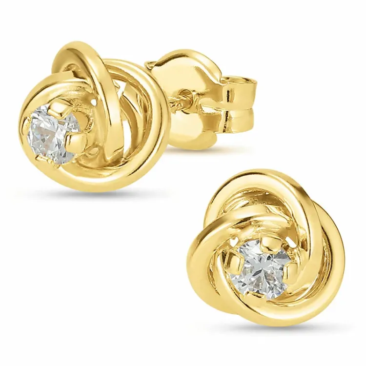 7 mm korvarenkaat 9 karaatin kultaa kanssa zirkoni - Gold Collection