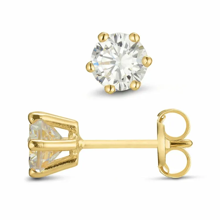 5 mm zirkoni korvarenkaat 9 karaatin kultaa kanssa zirkoni - Gold Collection