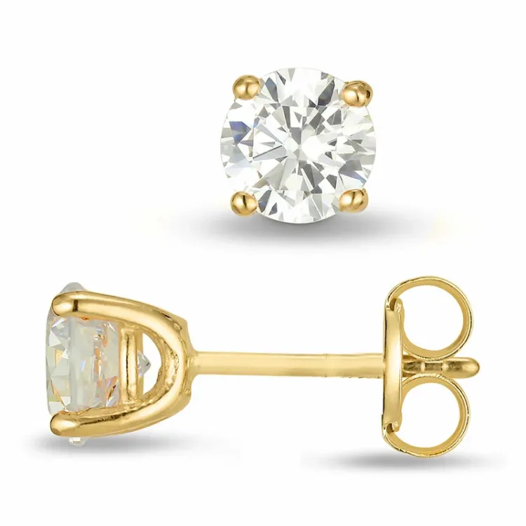 5 mm zirkoni nappikorvakorut 9 karaatin kultaa kanssa zirkoni - Gold Collection