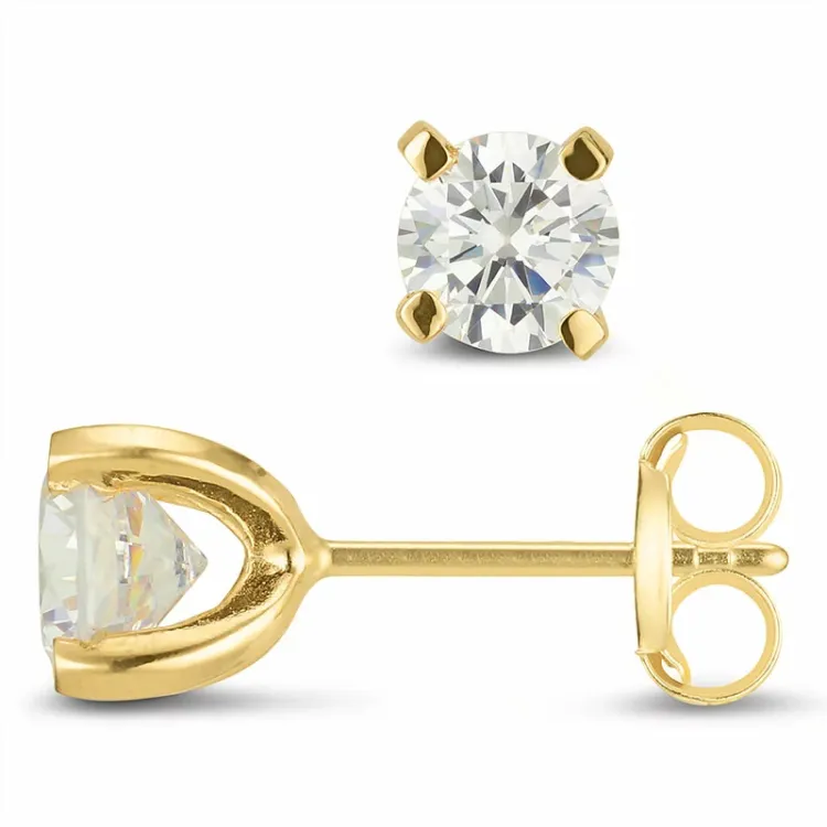5 mm zirkoni nappikorvakorut 9 karaatin kultaa kanssa zirkoni - Gold Collection