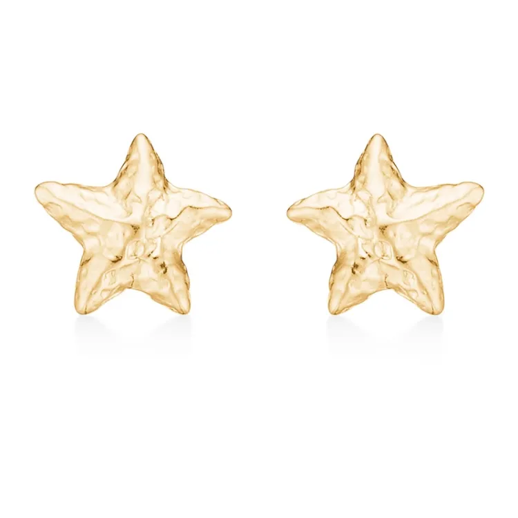 Studio Z Starfish Lustre nappikorvakorut  kullattua hopeaa
