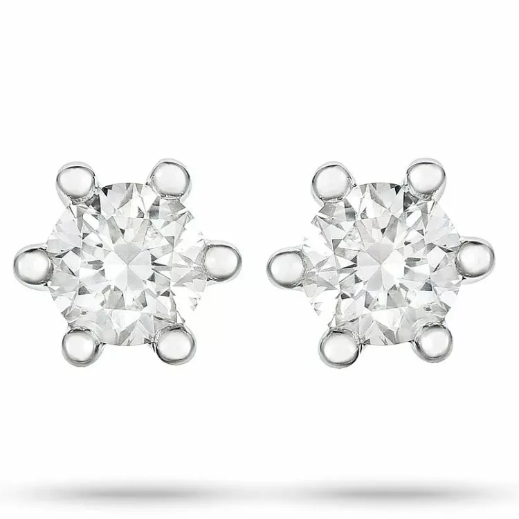2 x 0,10 ct timantti solitaire-nappikorvakorut 14 karaatin valkokultaa kanssa timantti 