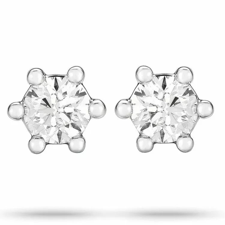 2 x 0,20 ct timantti solitaire-nappikorvakorut 14 karaatin valkokultaa kanssa timantti 