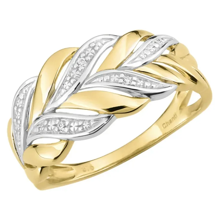sormus 9 karaatin kultaa kanssa rodium - Gold Collection