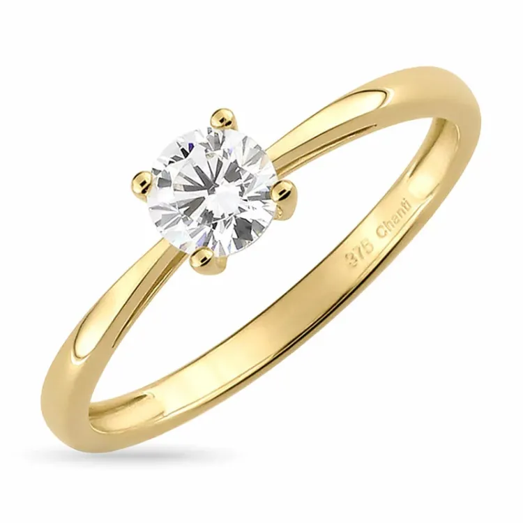 zirkoni solitaire-sormus 9 karaatin kultaa - Gold Collection