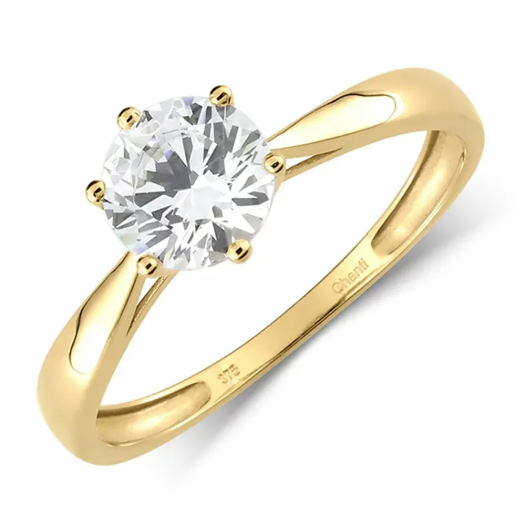 kultasormus solitaire-sormus 9 karaatin kultaa - Gold Collection