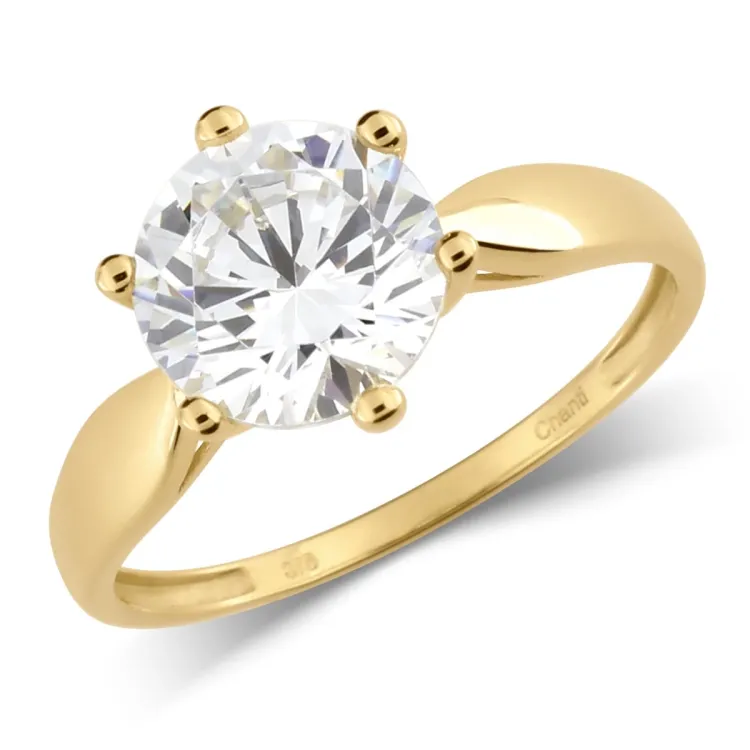 zirkoni solitaire-sormus 8 karaatin kultaa - Gold Collection