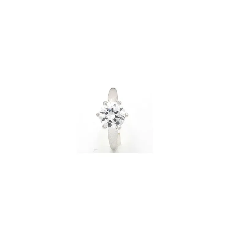 Suuri zirkoni solitaire-sormus 8 karaatin valkokultaa