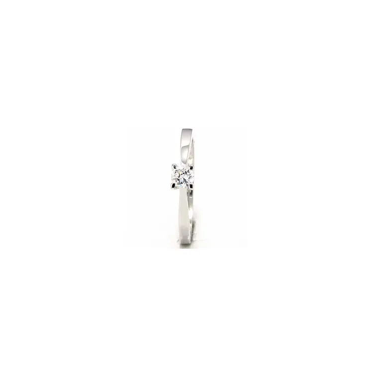 Valkoinen zirkoni solitaire-sormus 9 karaatin valkokultaa