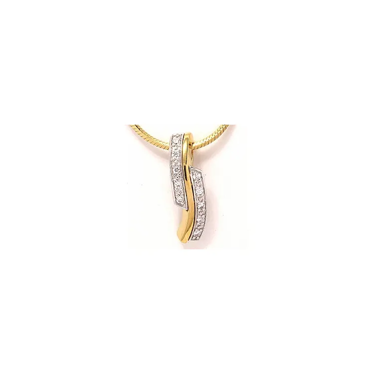 Neliskulmainen riipus 9 karaatin kultaa ja 9 karaatin valkokultaa