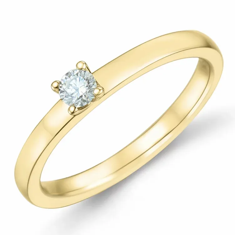 solitaire-sormus 14 karaatin kultaa 0,10 ct