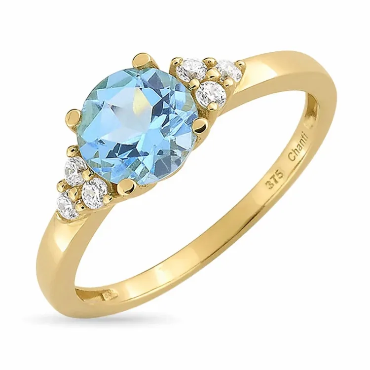sininen topaasi sormus 9 karaatin kultaa - Gold Collection