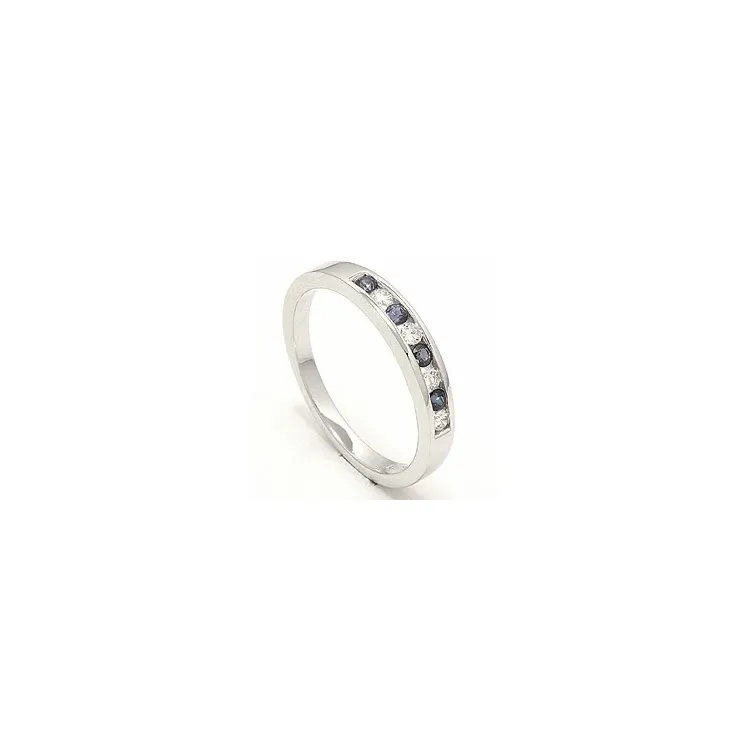 tilaustuotteet - sininen safiiri sormus 14 karaatin valkokultaa 0,12 ct 0,20 ct