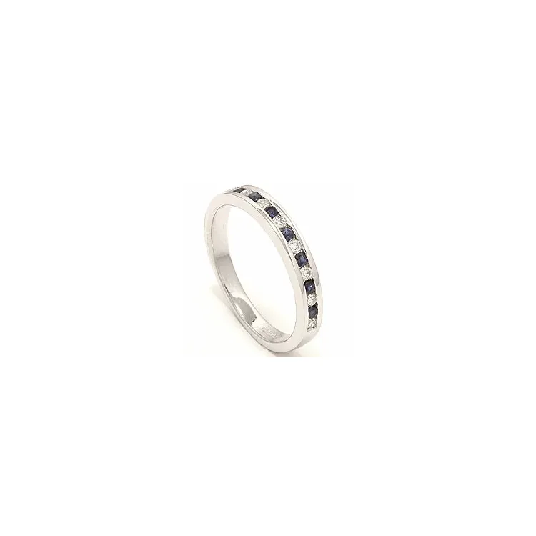 tilaustuotteet - safiiri timanttisormus 14 karaatin valkokultaa 0,17 ct 0,24 ct