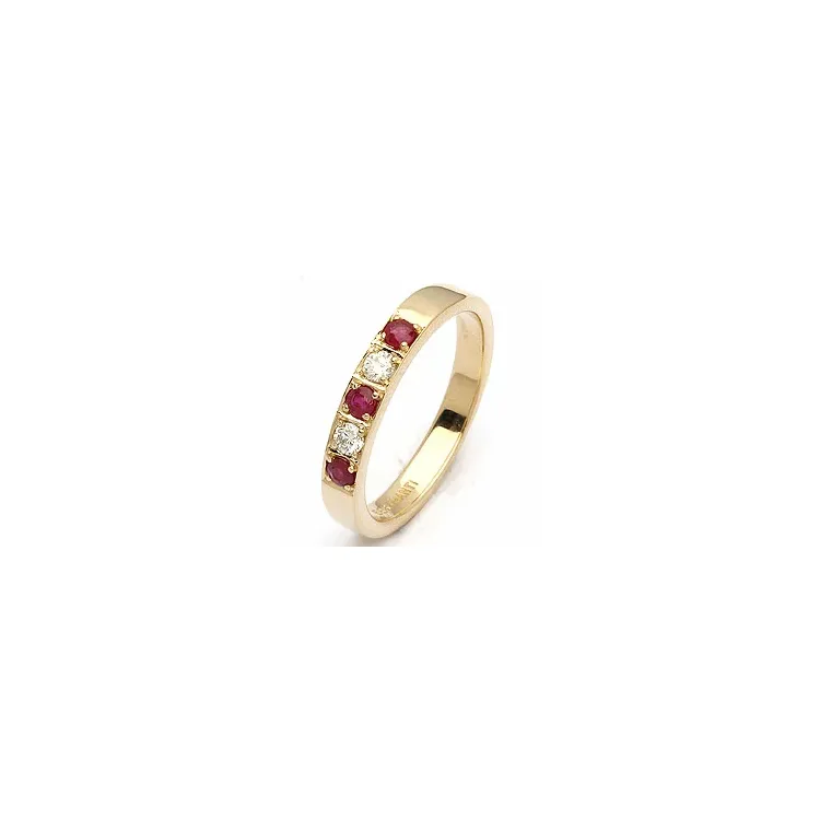 rubiini alianssisormus 14 karaatin kultaa 0,10 ct 0,24 ct