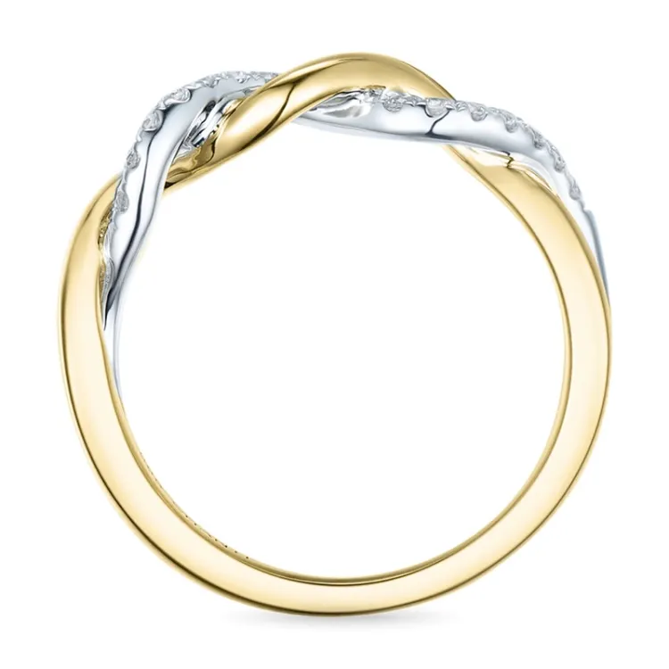 timanttisormus 14 karaatin kulta ja valkokultaa 0,13 ct