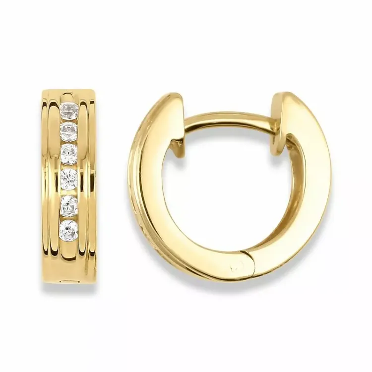 korvarenkaita 9 karaatin kultaa kanssa zirkoni - Gold Collection