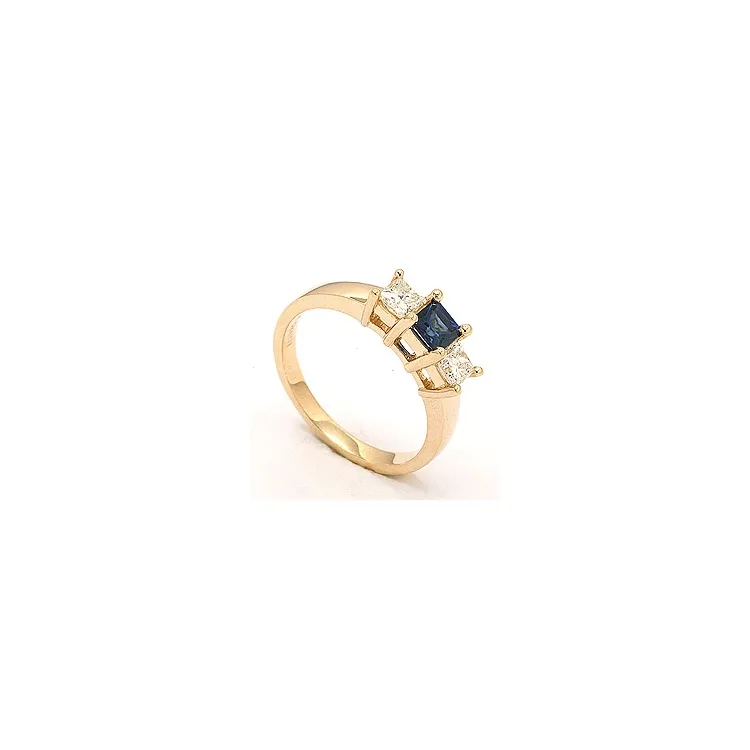 Safiiri sormus 14 karaatin kultaa 0,52 ct 0,36 ct